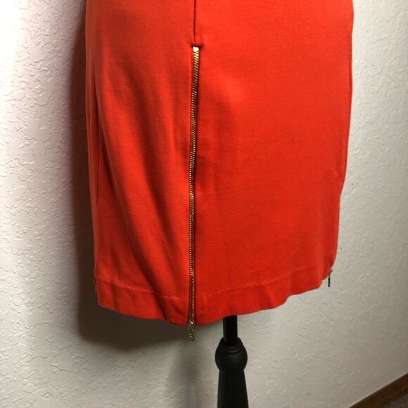 Trina Turk orange zipper hem sleeveless sheath dress - Picture 4 of 15